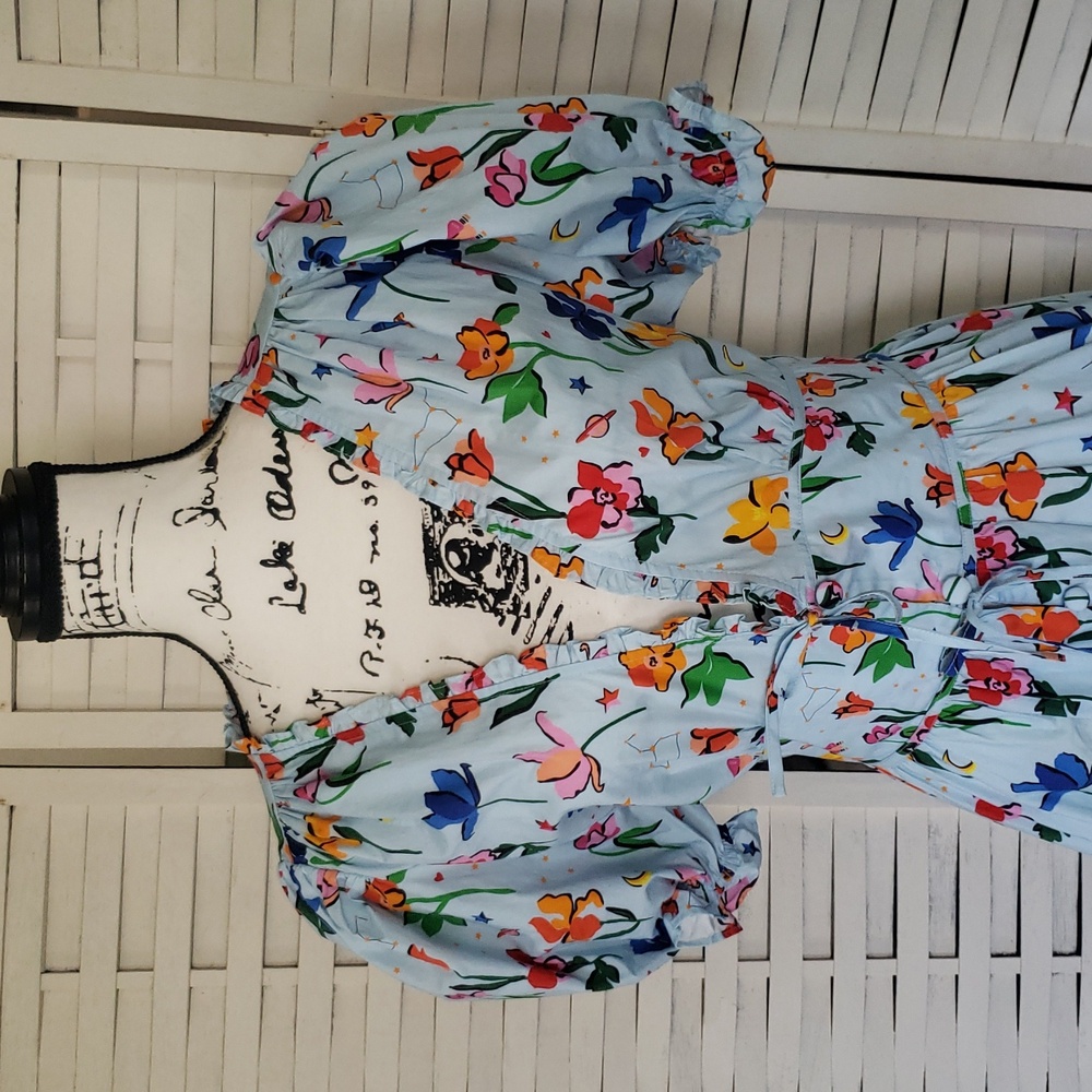 Floral Puff Sleeve Dress - Picture 2 of 7